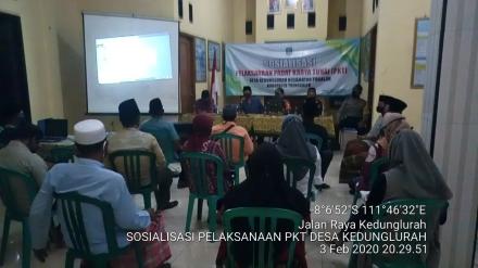 Sosialisasi Pelaksanaan Padat Karya Tunai (PKT) Desa Kedunglurah